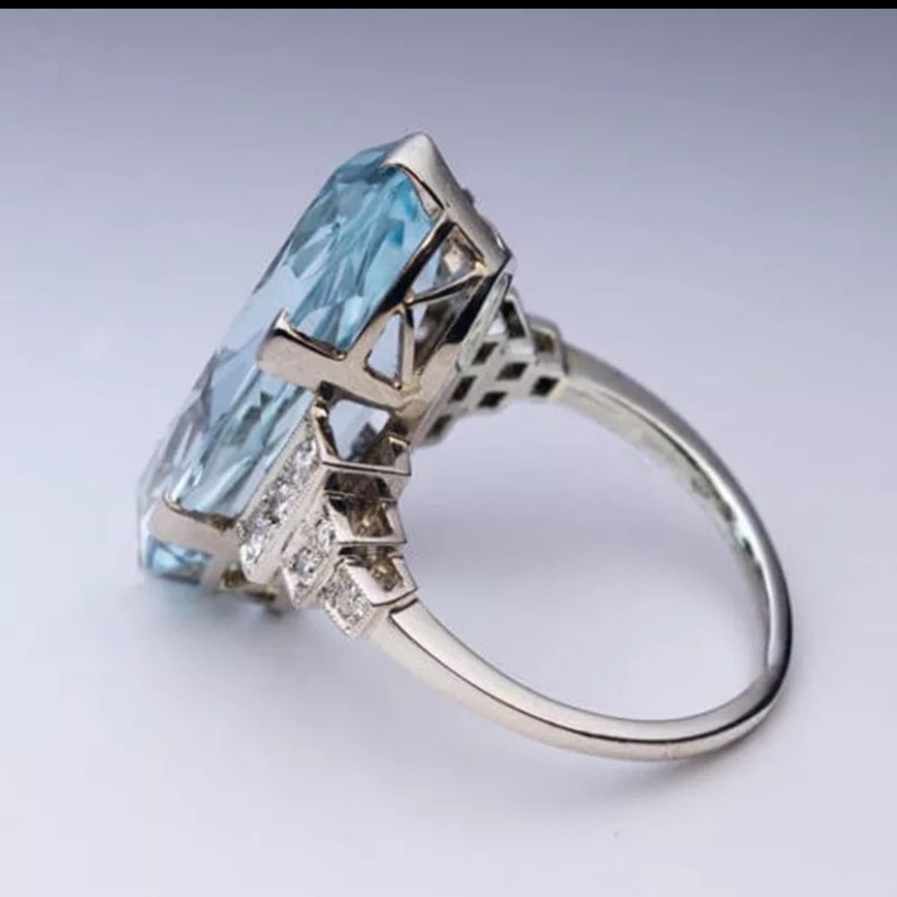 NEW 925 Sterling Silver Blue Stone Ring - Picture 13 of 13
